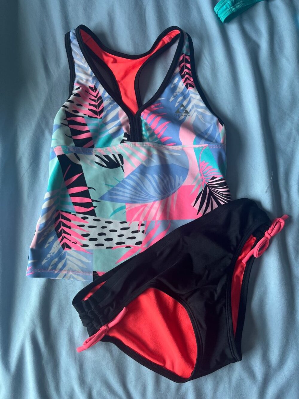 Gerry Girls Tankini TOP & BOTTOM | Size 10 | Tropical & Colorful Set |
